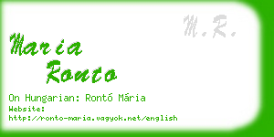 maria ronto business card